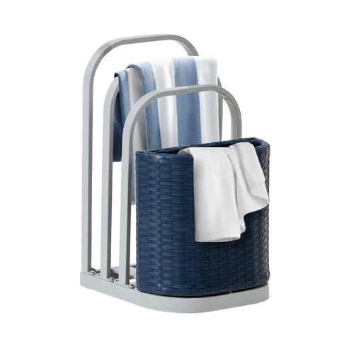 Sunjoy Rust-proof Aluminum Pool Float Storage Rack Organizer 16'' - Navy
