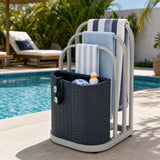 Sunjoy Rust-proof Aluminum Pool Float Storage Rack Organizer 16'' - Navy, view 2
