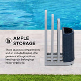 Sunjoy Rust-proof Aluminum Pool Float Storage Rack Organizer 16'' - Navy, view 5