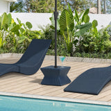 Sunjoy Wicker & Aluminum Small Patio Umbrella Table 16'' - Navy, view 2