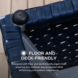 Sunjoy Wicker & Aluminum Small Patio Umbrella Table 16'' - Navy, view 6