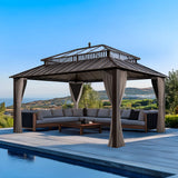 Sunjoy Kingston Horizon PC-Vent Gazebo - Brown, 12x16, view 2