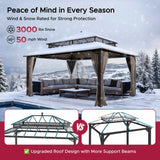 Sunjoy Kingston Horizon PC-Vent Gazebo - Brown, 12x16, view 4