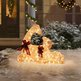 Sunjoy 2-Piece Christmas Lighted Lying Deer with LED Lights 30'', view 2