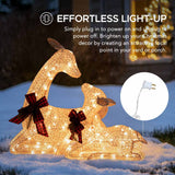 Sunjoy 2-Piece Christmas Lighted Lying Deer with LED Lights 30'', view 3