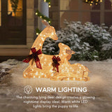 Sunjoy 2-Piece Christmas Lighted Lying Deer with LED Lights 30'', view 6