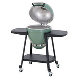 Sunjoy Pinnacle Egg-Shaped Charcoal Grill & Smoker 20" - Forest Green, view 3