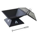 Sunjoy Sawgrass Compact Square Steel Fire Pit 20" Geometric Base, view 4