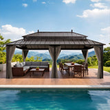 Sunjoy Kingston Aluminum Gazebo - Espresso Brown, 12x20, view 2