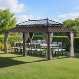 Sunjoy Kingston Horizon PC-Vent Gazebo - Brown, 12x20, view 2