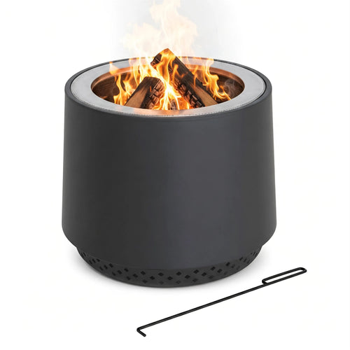 Sunjoy Argyle Cylindrical Smokeless Fire Pit 21'' - Gray