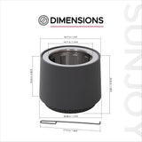 Sunjoy Argyle Cylindrical Smokeless Fire Pit 21'' - Gray, view 3