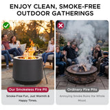 Sunjoy Argyle Cylindrical Smokeless Fire Pit 21'' - Gray, view 4