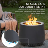 Sunjoy Argyle Cylindrical Smokeless Fire Pit 21'' - Gray, view 5