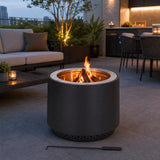Sunjoy Argyle Cylindrical Extra Tall Smokeless Fire Pit 21'' - Black, view 2