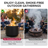 Sunjoy Argyle Cylindrical Extra Tall Smokeless Fire Pit 21'' - Black, view 4
