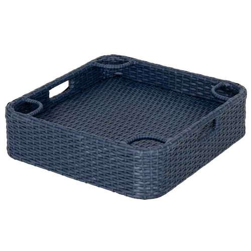 Sunjoy Aquasis Wicker Floating Pool Tray 24x24 - Deep Navy