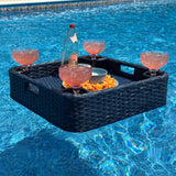 Sunjoy Aquasis Wicker Floating Pool Tray 24x24 - Deep Navy, view 2