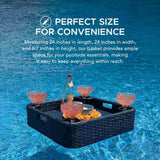 Sunjoy Aquasis Wicker Floating Pool Tray 24x24 - Deep Navy, view 6