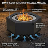 Sunjoy Vulcan Extra Tall Hexagon Smokeless Fire Pit 28" - Delta Pattern, view 4