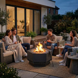 Sunjoy Hexagon Smokeless Fire Pit 28'' - Triangle Pattern & Gray, view 2