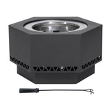 Sunjoy Hexagon Smokeless Fire Pit 28'' - Triangle Pattern & Gray, view 3