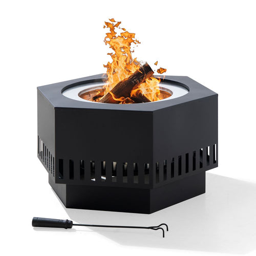 Sunjoy Vulcan Hexagon Smokeless Fire Pit 28" - Rectangular Pattern