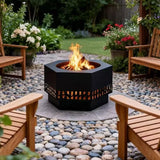 Sunjoy Vulcan Hexagon Smokeless Fire Pit 28" - Rectangular Pattern, view 2