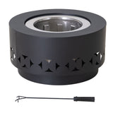 Sunjoy Vulcan Extra Tall Round Smokeless Fire Pit 28", Delta Pattern - Black, view 3