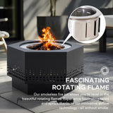 Sunjoy Vulcan Hexagon Smokeless Fire Pit 28" - Pixel Pattern, view 3