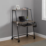Sunjoy 33'' Simplistic Mobile Computer Desk with Lockable Wheels, Cup Holder and Headset Hook, view 2