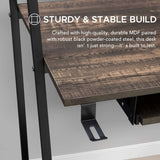 Sunjoy 33'' Simplistic Mobile Computer Desk with Lockable Wheels, Cup Holder and Headset Hook, view 4