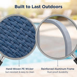 Sunjoy Oversized Rust-proof Wicker Pool Organizer 35'' - Navy, view 4