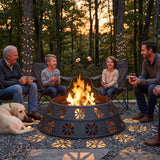 Sunjoy Shelton Steel Wood Burning Fire Pit Ring 36'', view 2