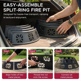 Sunjoy Shelton Steel Wood Burning Fire Pit Ring 36'', view 5