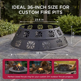 Sunjoy Shelton Steel Wood Burning Fire Pit Ring 36'', view 6