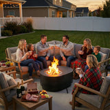 Sunjoy Vulcan Oval Extra Tall Smokeless Fire Pit 38", Dot Grid - Black, view 2