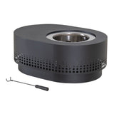 Sunjoy Vulcan Oval Extra Tall Smokeless Fire Pit 38", Dot Grid - Black, view 3