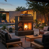 Sunjoy Heritage Wood Burning Outdoor Fireplace with Log Holders 42", view 2