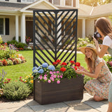 Sunjoy Raised Garden Bed with Trellis - Screen & Planter Box Combo, view 2