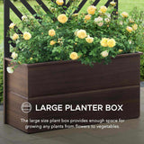 Sunjoy Raised Garden Bed with Trellis - Screen & Planter Box Combo, view 3