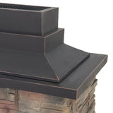 Sunjoy Canyon Stone Wood Burning Fireplace 42" - Matte Black Steel, view 4