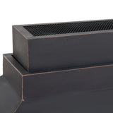 Sunjoy Canyon Stone Wood Burning Fireplace 42" - Matte Black Steel, view 5