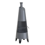 Sunjoy 2-in-1 Chiminea Fire Pit & Grill 57" - Gray, view 4