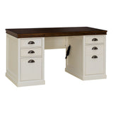 Sunjoy Richland Double Pedestal Desk with Charging Station, Four Drawers and One Cabinet 58'', view 2