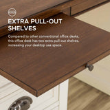 Sunjoy Richland Double Pedestal Desk with Charging Station, Four Drawers and One Cabinet 58'', view 6