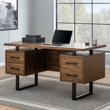 Sunjoy Milano Floating Pedestal Desk with Charging Station and Three Drawers 60'', view 2