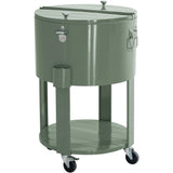 Sunjoy Oasis Rolling Patio Ice Chest Cart 60 Qt with Storage Shelf - Mint Green, view 3