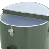 Sunjoy Oasis Rolling Patio Ice Chest Cart 60 Qt with Storage Shelf - Mint Green, view 6