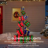 Sunjoy Christmas Lighted Stacked Gift Box with LED Lights 63'', view 5